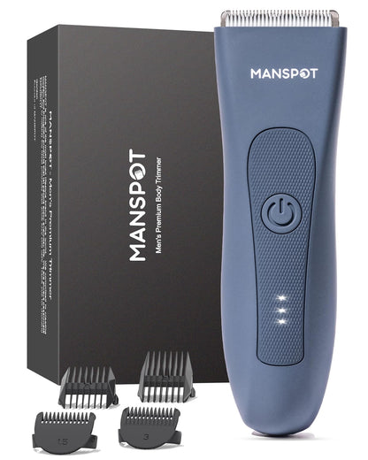 MANSPOT Body Hair Trimmer for Men with Ceramic Blade, IPX7 Waterproof, Rechargeable with 4 Guide Lengths (10)