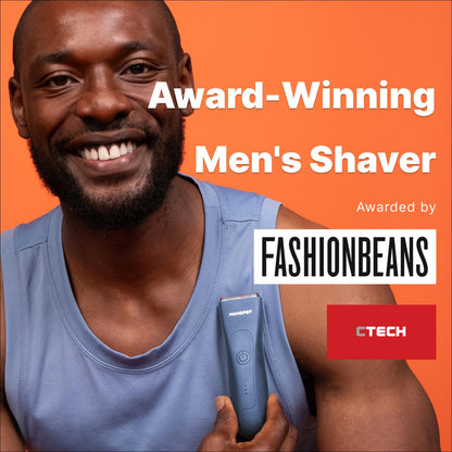 MANSPOT Body Hair Trimmer for Men with Ceramic Blade, IPX7 Waterproof, Rechargeable with 4 Guide Lengths - close-up detail (1