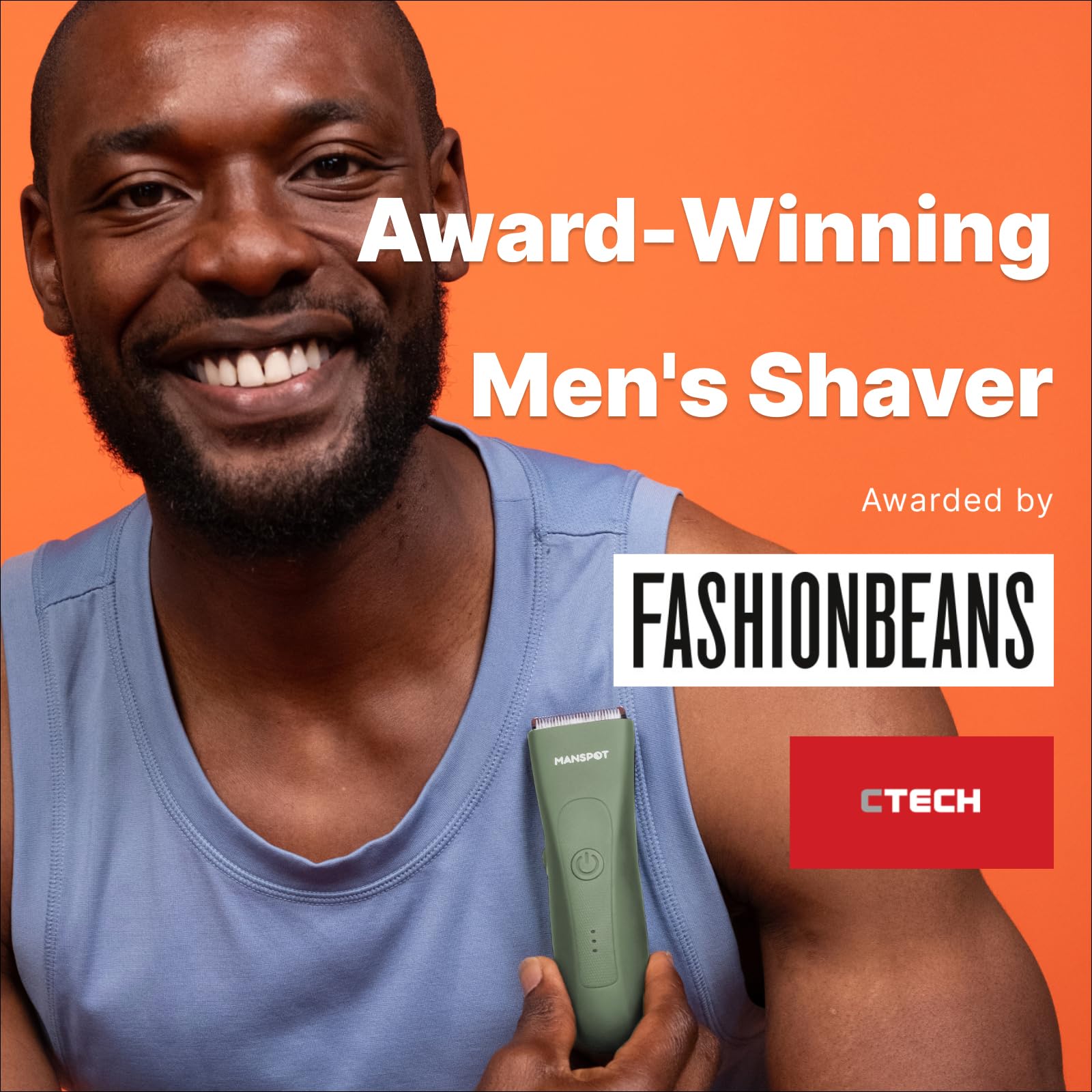 MANSPOT Body Hair Trimmer for Men with Ceramic Blade, IPX7 Waterproof, Rechargeable with 4 Guide Lengths - ingredients panel 