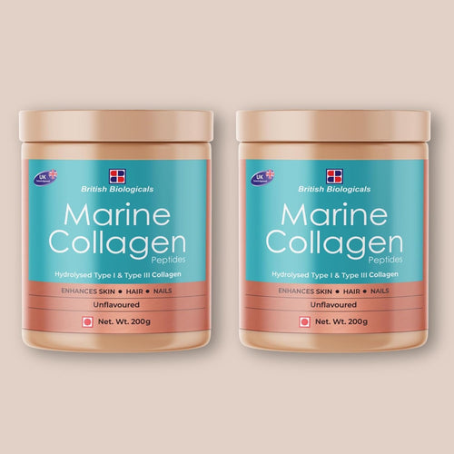 Marine Collagen Peptides Powder Type I & III, 400g, Unflavoured, Pack of 2