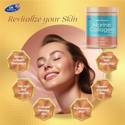 Marine Collagen Peptides Powder Type I & III, 400g, Unflavoured, Pack of 2 - label detail