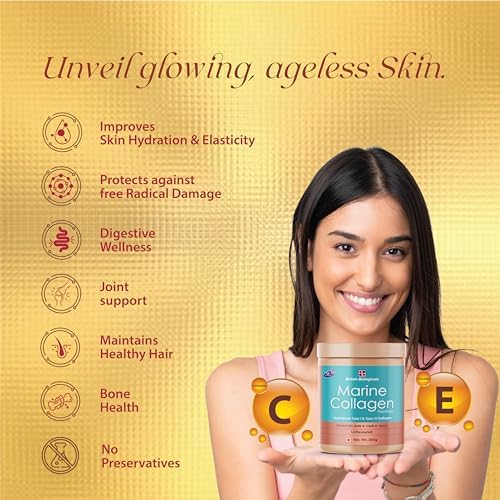 Marine Collagen Peptides Powder Type I & III, 400g, Unflavoured, Pack of 2 - ingredients panel