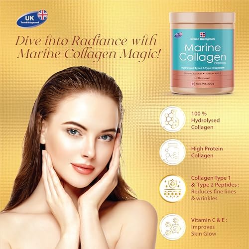Marine Collagen Peptides Powder Type I & III, 400g, Unflavoured, Pack of 2 - in use