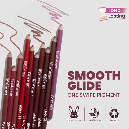 MARS Edge of Desire Lip Liner, 1.4g, Matte Finish, Highly Pigmented Lip Pencil - packaging