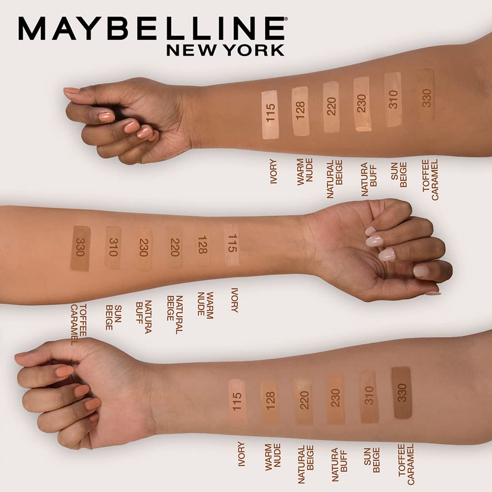 Maybelline Fit Me Matte & Poreless Liquid Foundation, Full Coverage, Normal to Oily Skin, 18ml - in use