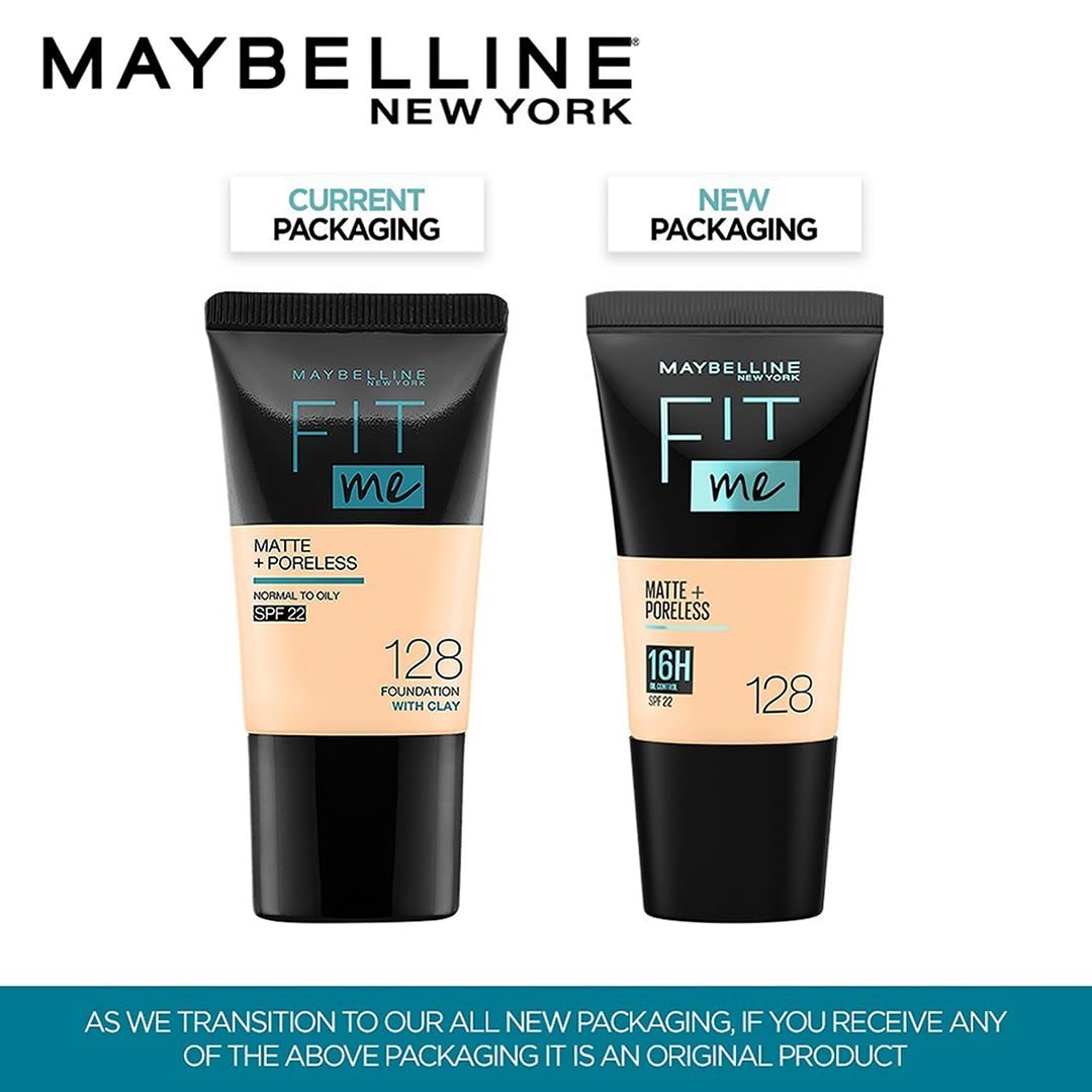 Maybelline Fit Me Matte & Poreless Liquid Foundation, Full Coverage, Normal to Oily Skin, 18ml - front view (20)