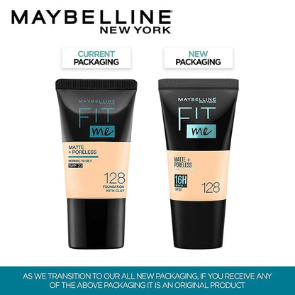 Maybelline Fit Me Matte & Poreless Liquid Foundation, Full Coverage, Normal to Oily Skin, 18ml - front view (20)