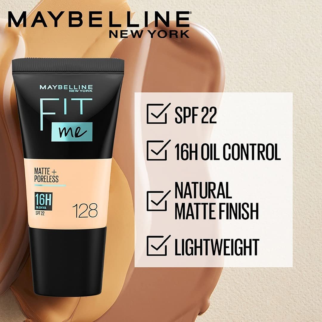 Maybelline Fit Me Matte & Poreless Liquid Foundation, Full Coverage, Normal to Oily Skin, 18ml - back view (21)