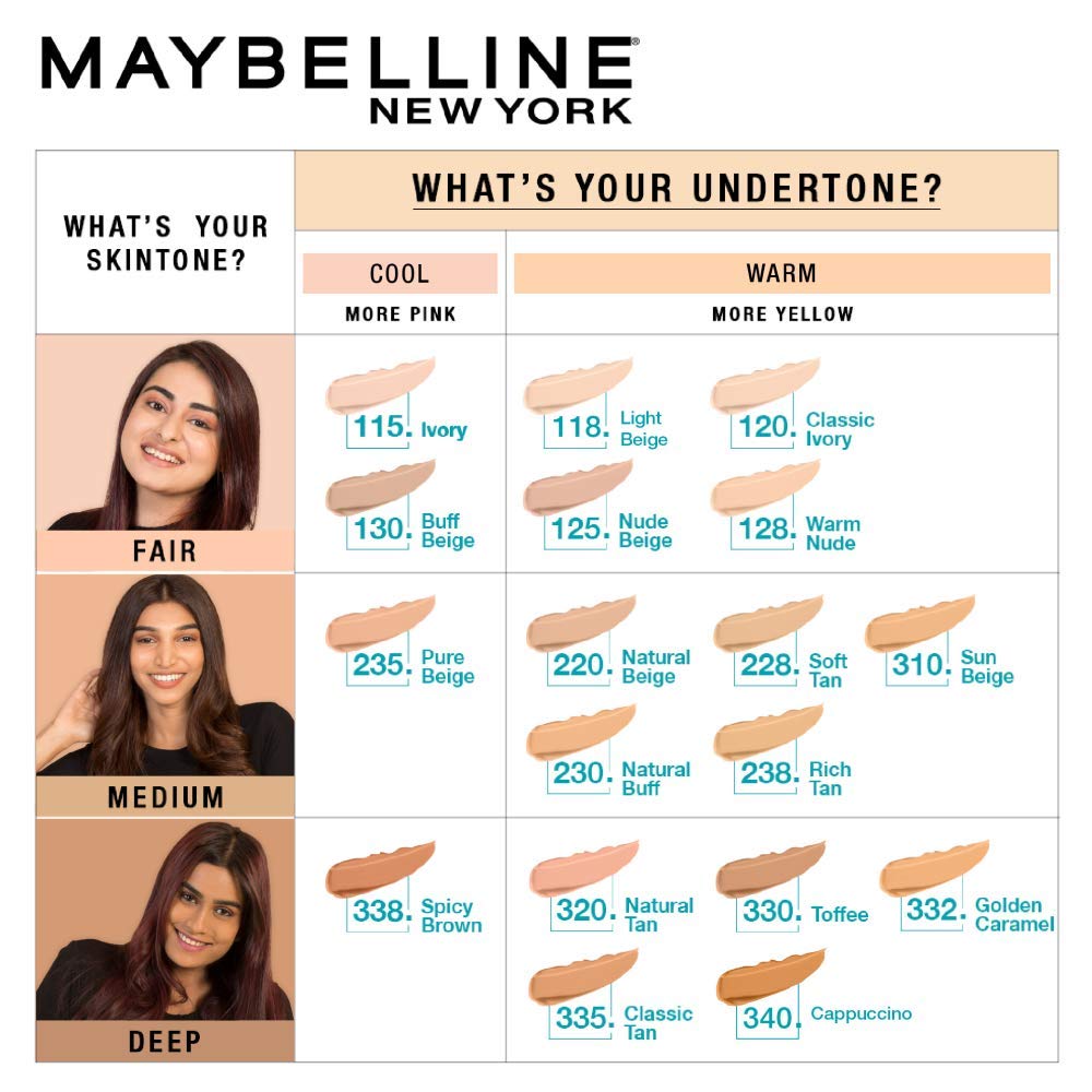Maybelline Fit Me Matte & Poreless Liquid Foundation, Full Coverage, Normal to Oily Skin, 18ml - close-up detail
