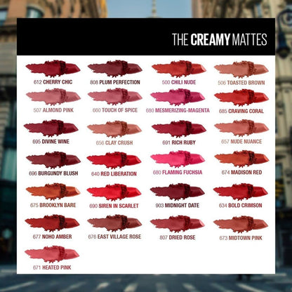 Maybelline New York Color Sensational Creamy Matte Lipstick with Shea Butter - label detail (13)