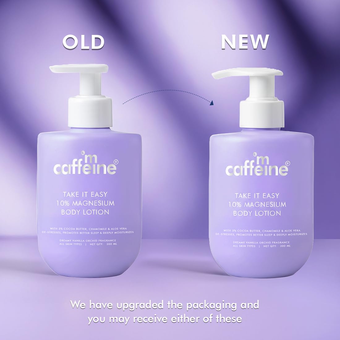 mCaffeine 10% Magnesium Body Lotion, 300ml, Vanilla Orchid Fragrance, 3% Cocoa Butter, 5 Ceramides, Non-Greasy, Unisex - fron