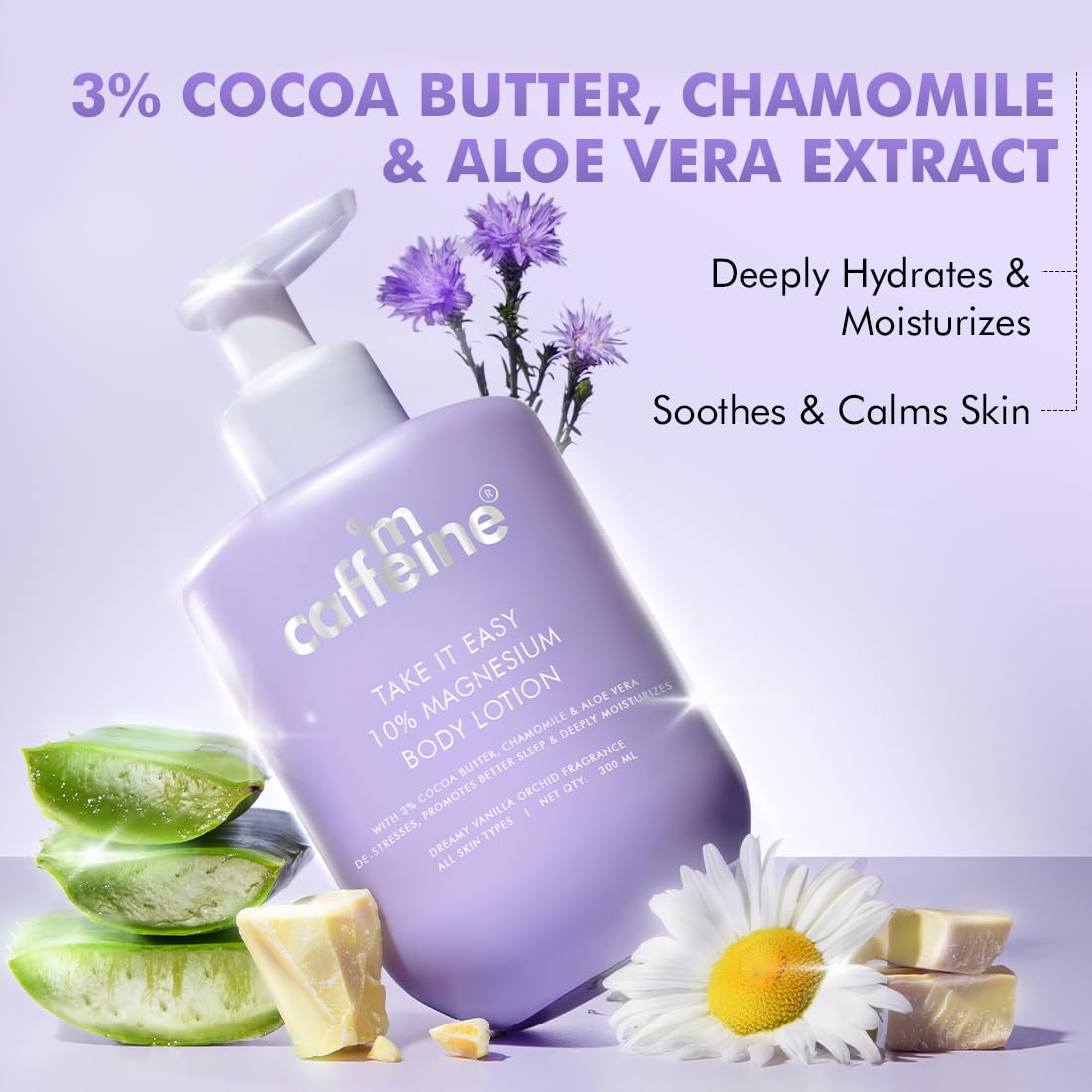 mCaffeine 10% Magnesium Body Lotion, 300ml, Vanilla Orchid Fragrance, 3% Cocoa Butter, 5 Ceramides, Non-Greasy, Unisex - in u