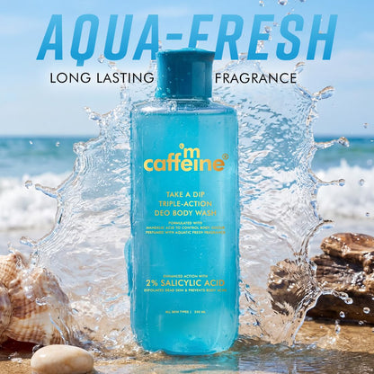 mcaffeine 2% Salicylic Acid & Mandelic Acid 3-in-1 Body Wash, 250ml, Unisex, Aqua Fresh Fragrance, PETA Certified - close-up