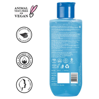 mcaffeine 2% Salicylic Acid & Mandelic Acid 3-in-1 Body Wash, 250ml, Unisex, Aqua Fresh Fragrance, PETA Certified - size and