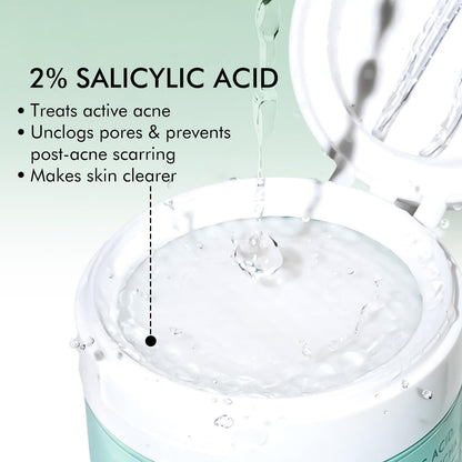 mcaffeine 2% Salicylic Acid Zinc PCA & Matcha Tea Acne Pads, 40 Count, Unisex Adult Toner Pads - packaging