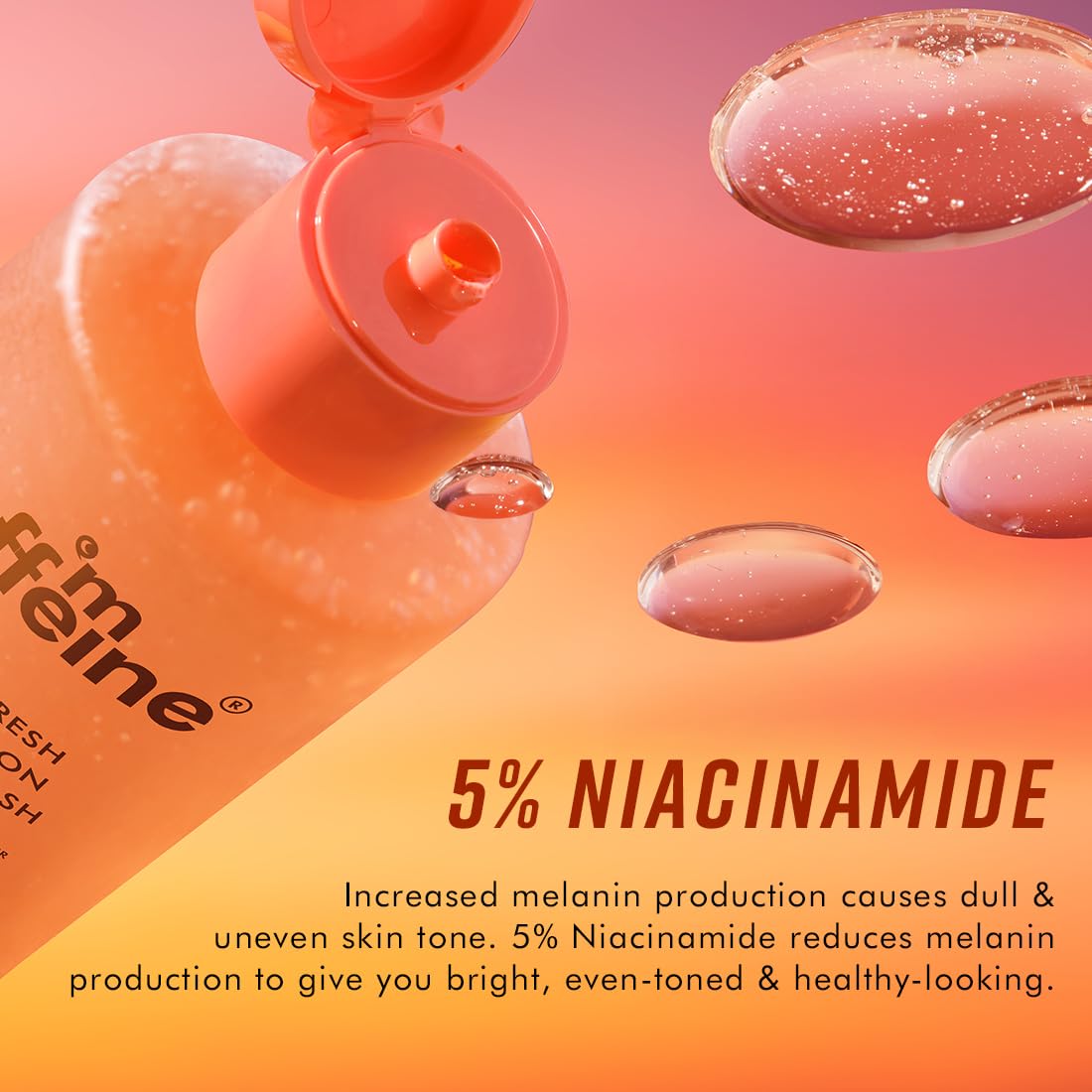 mcaffeine 5% Niacinamide Perfume Body Wash, 250ml, PETA Certified, Unisex, Paraben-Free, SLS-Free - packaging
