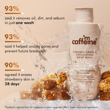 mcaffeine 7% Exfoliating Body Wash Gel, 300ml, 1% Salicylic and 2% Lactic Acid, Unisex - in use