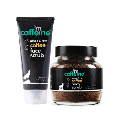 mcaffeine Arabica Coffee Face & Body Scrub Combo, 175gm Value Pack, PETA Vegan & Cruelty-Free