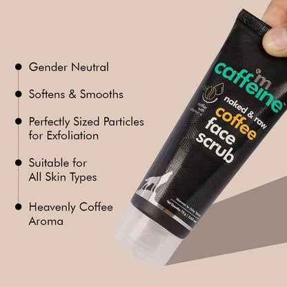 mcaffeine Arabica Coffee Face & Body Scrub Combo, 175gm Value Pack, PETA Vegan & Cruelty-Free - label detail (11)