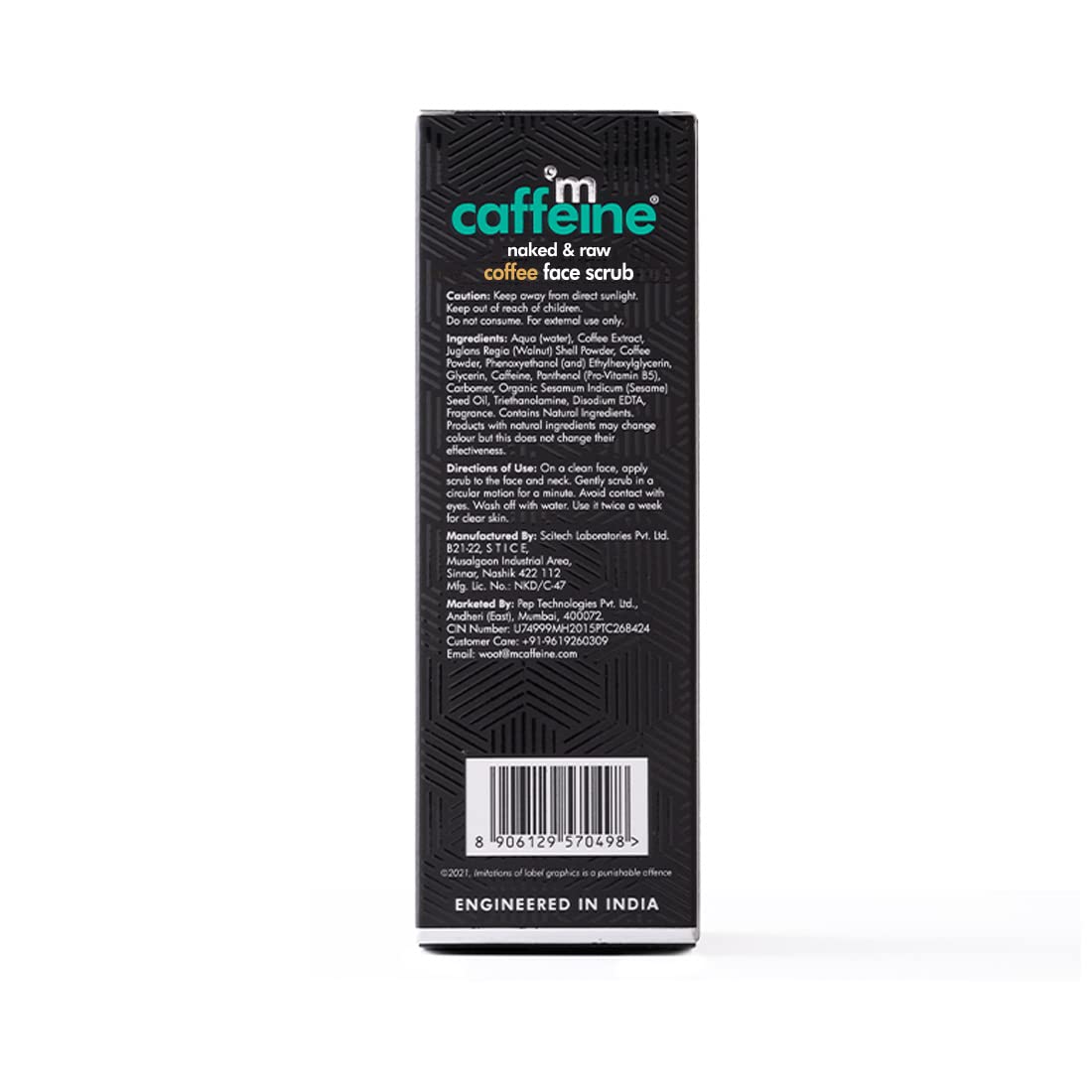 mcaffeine Arabica Coffee Face & Body Scrub Combo, 175gm Value Pack, PETA Vegan & Cruelty-Free - close-up detail (13)