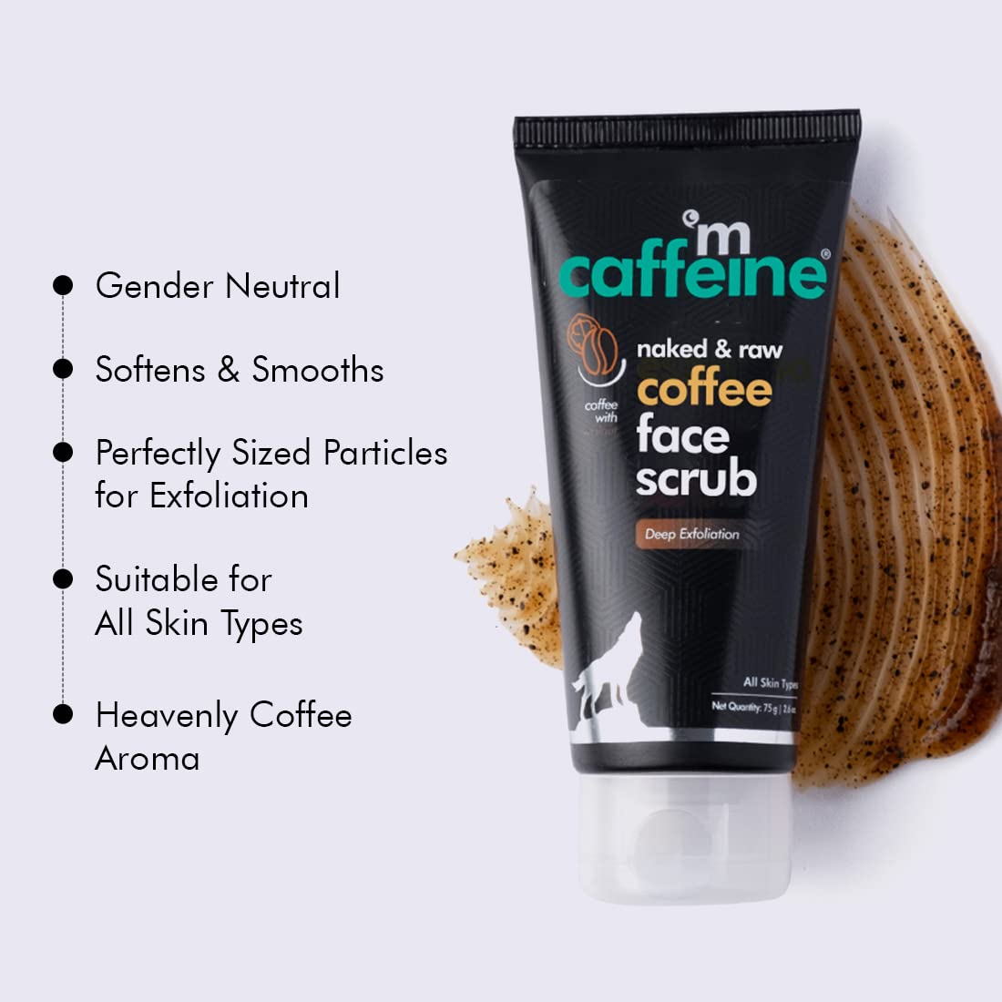 mcaffeine Arabica Coffee Face & Body Scrub Combo, 175gm Value Pack, PETA Vegan & Cruelty-Free - ingredients panel