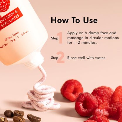 mcaffeine Berries Brightening Coffee Face Scrub, 75g, Unisex, PETA Certified, Dermatologically Tested - in use