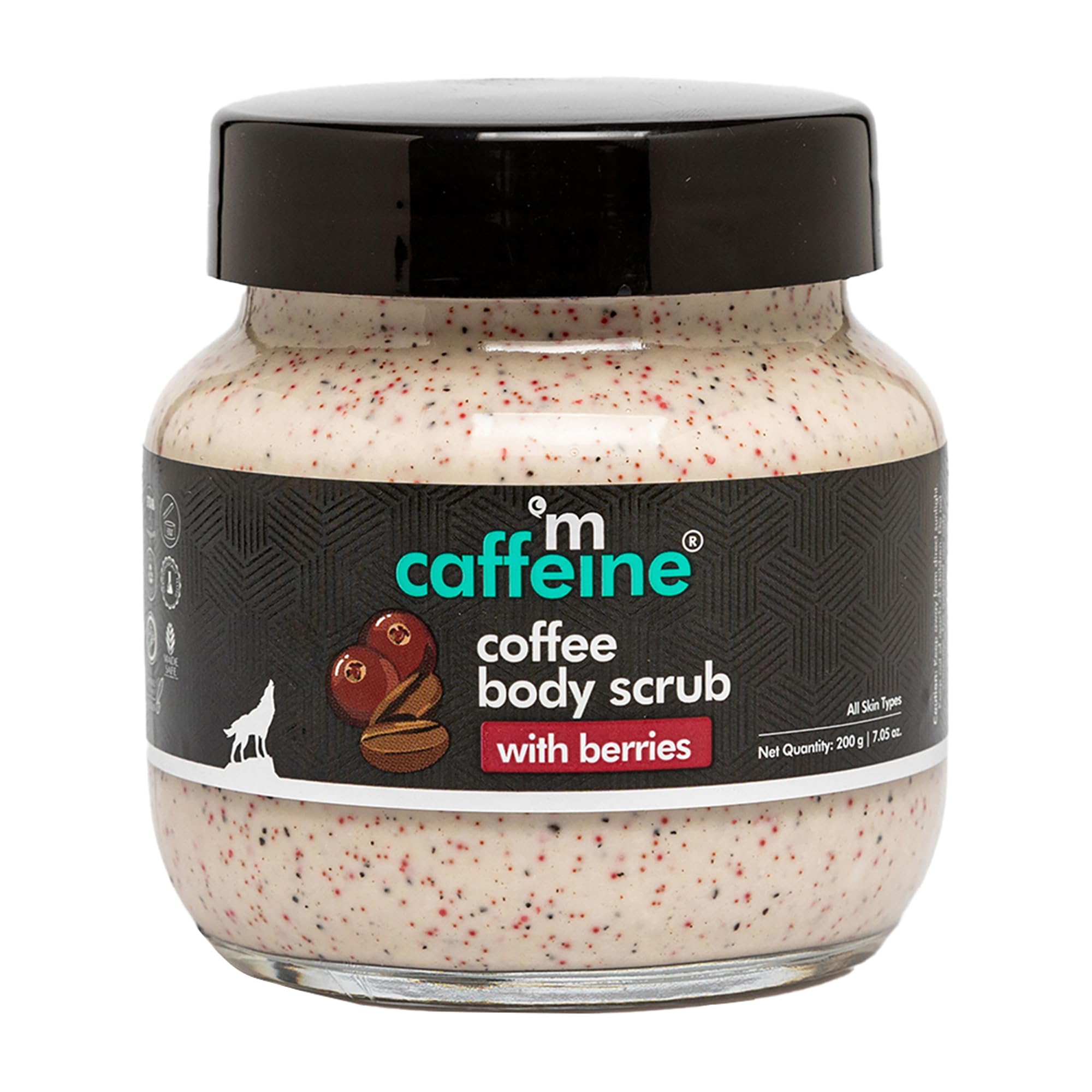 mcaffeine Berries & Coffee Unisex Body Scrub, 200g, Creamy Exfoliating Formula