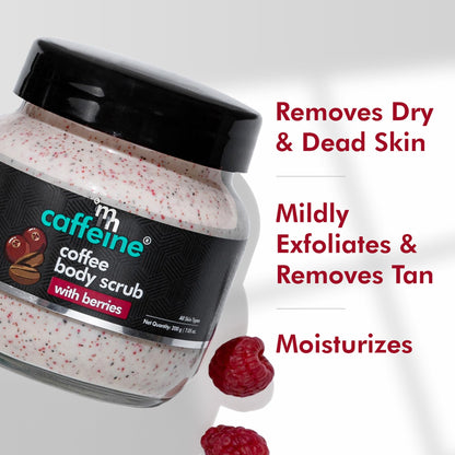 mcaffeine Berries & Coffee Unisex Body Scrub, 200g, Creamy Exfoliating Formula - back view