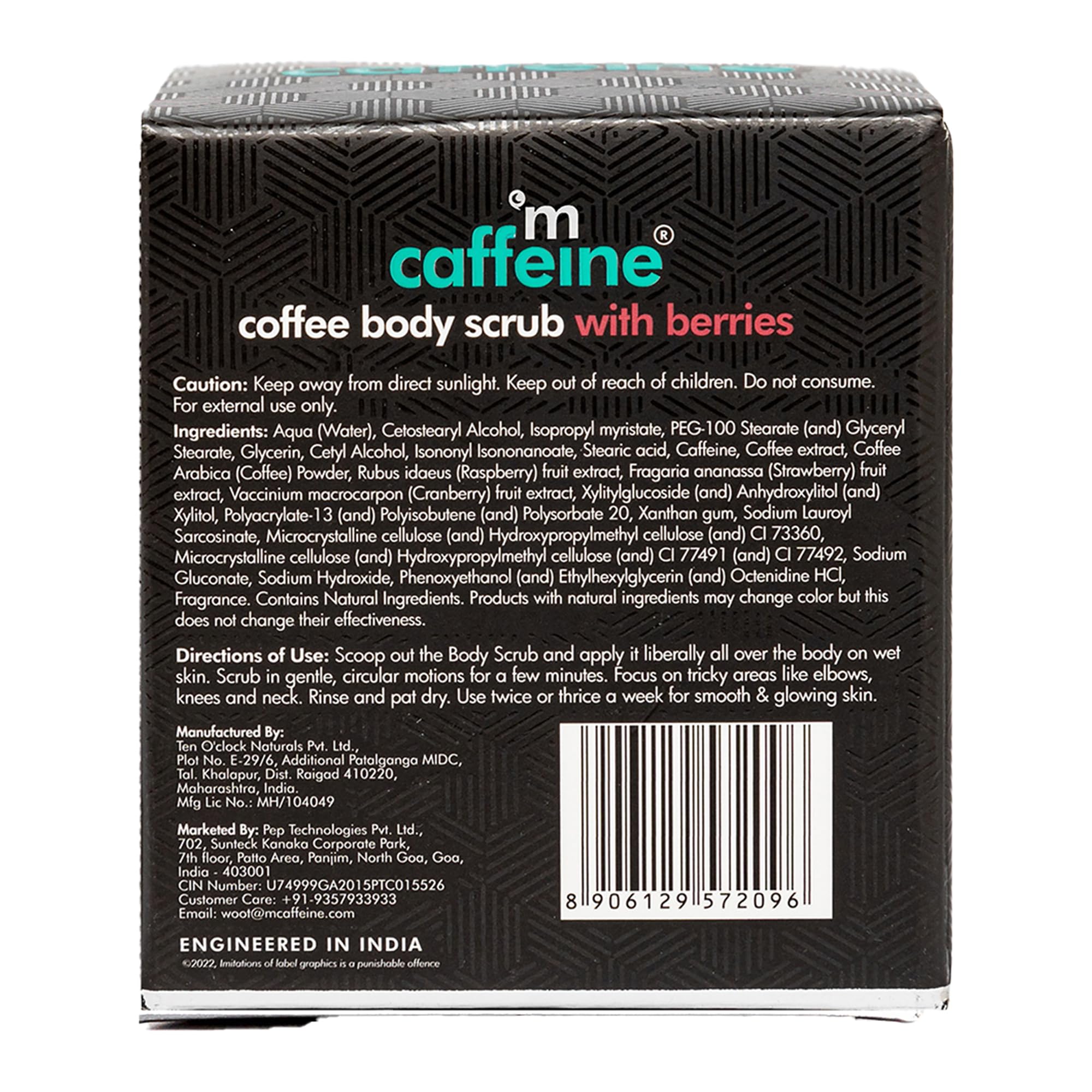 mcaffeine Berries & Coffee Unisex Body Scrub, 200g, Creamy Exfoliating Formula - in use