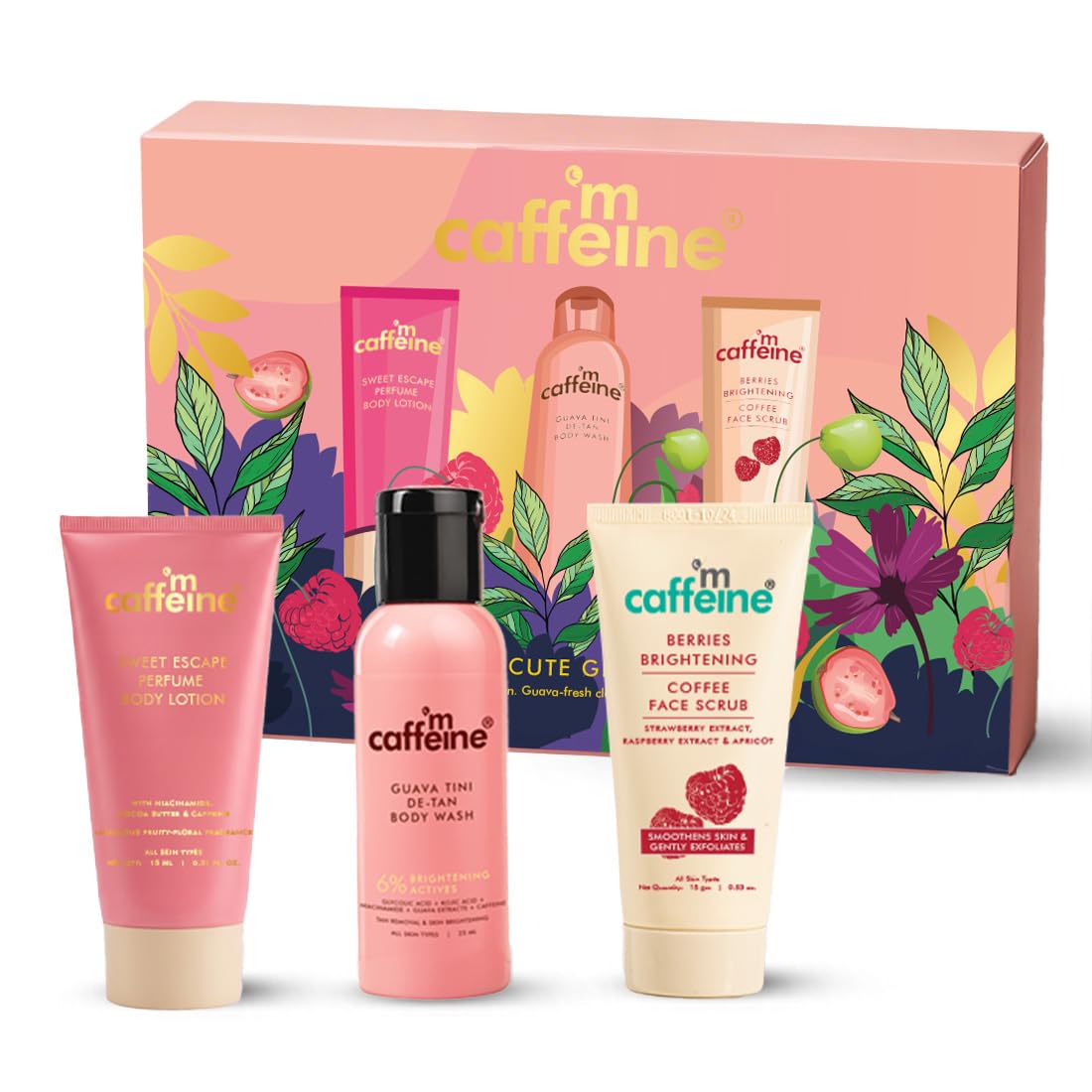 mcaffeine Berry Cute Glow Kit, 3-Piece Unisex Bath Set, PETA Certified, 100g
