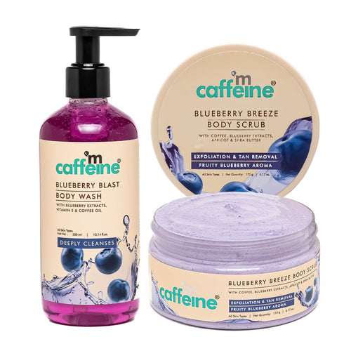 mcaffeine Blueberry Blast Body Wash & Scrub Duo, 300ml/175g, Unisex, 2 Items