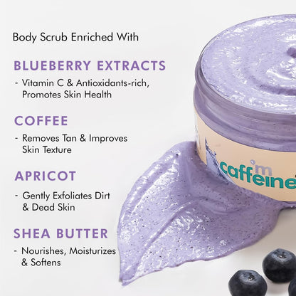 mcaffeine Blueberry Blast Body Wash & Scrub Duo, 300ml/175g, Unisex, 2 Items - ingredients panel
