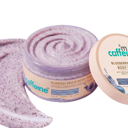 mcaffeine Blueberry Breeze Body Scrub, 175g, Coffee, Apricot, Shea Butter & Blueberry Extract, Fruity Aroma, Unisex
