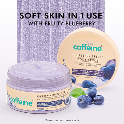 mcaffeine Blueberry Breeze Body Scrub, 175g, Coffee, Apricot, Shea Butter & Blueberry Extract, Fruity Aroma, Unisex - close-u