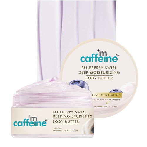 mcaffeine Blueberry Swirl Body Butter, 200g, 5 Ceramides, Shea and Cocoa Butter, Unisex