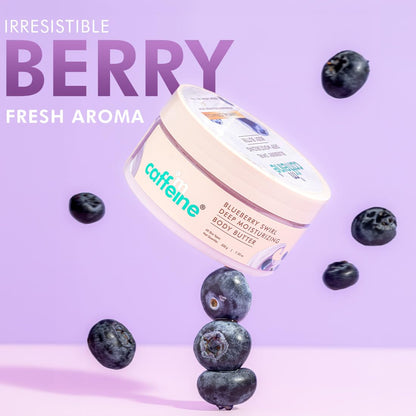 mcaffeine Blueberry Swirl Body Butter, 200g, 5 Ceramides, Shea and Cocoa Butter, Unisex - in use