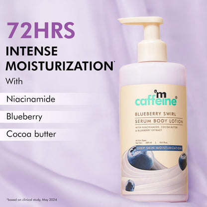 mcaffeine Blueberry Swirl Serum Body Lotion, 300ml, with Niacinamide, Cocoa Butter & Blueberry, Unisex - packaging