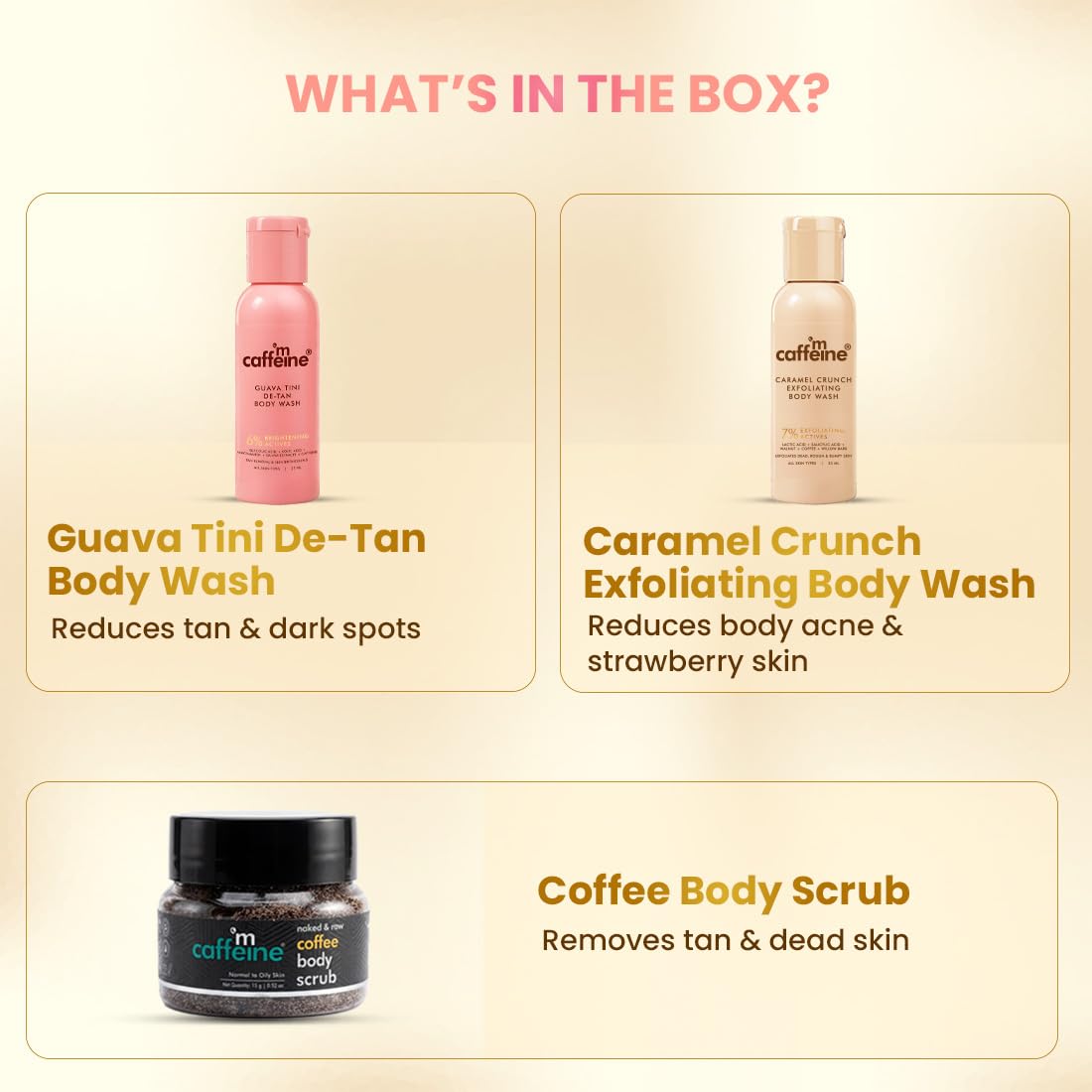 mcaffeine Body Bliss Discovery Gift Set, 7-Piece Unisex Bath and Body Care Kit, Coffee-Based Formulations - back view