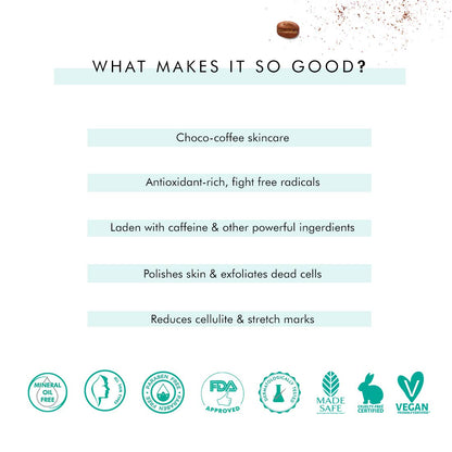 mcaffeine Body Polishing Kit, Coffee Scrub & Choco Body Butter, 2 Items, Vegan, PETA Certified, Unisex - label detail