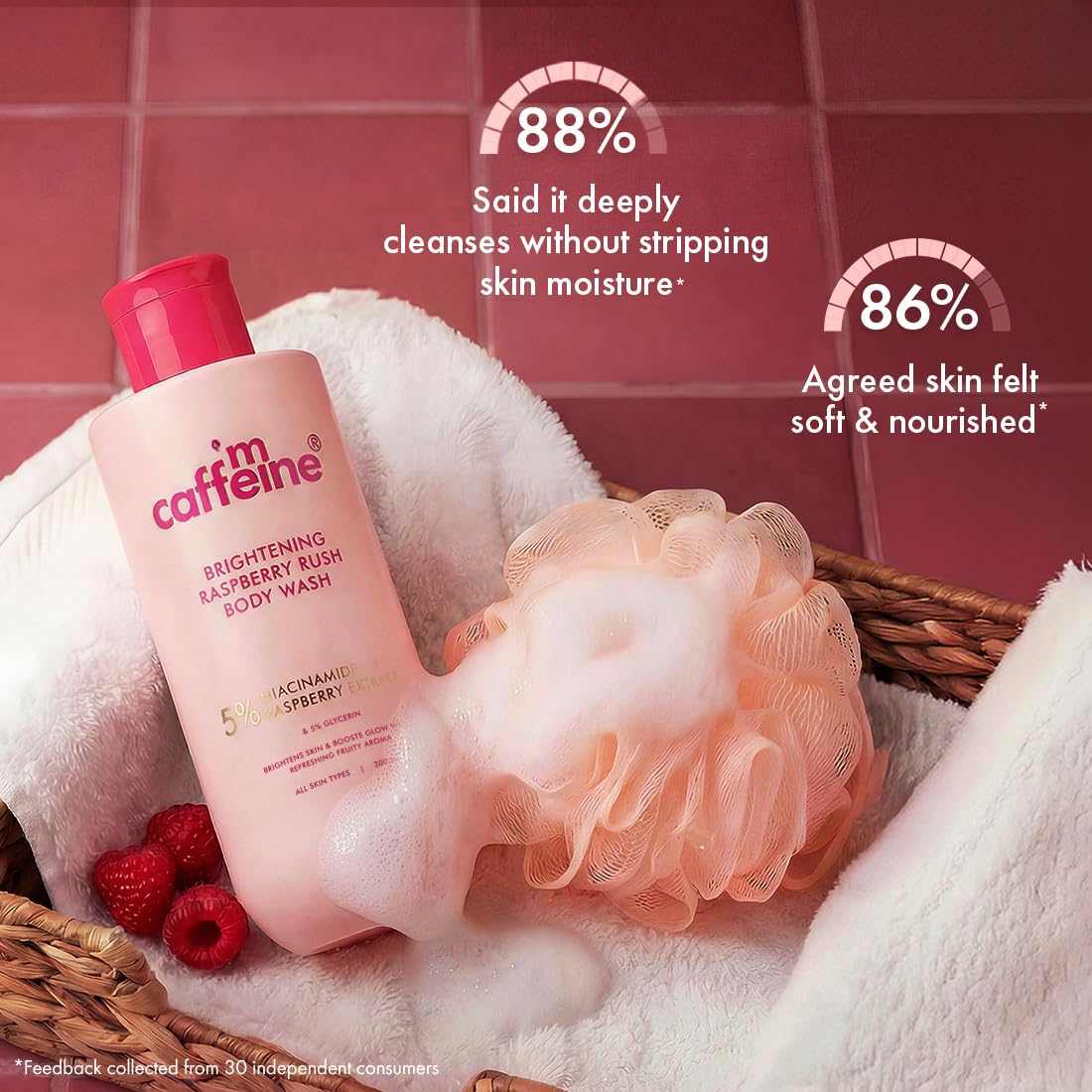 mcaffeine Body Wash Gel, 300ml, Unisex Adult, Dermatologically Tested, Zero Plastic Footprint - ingredients panel (15)