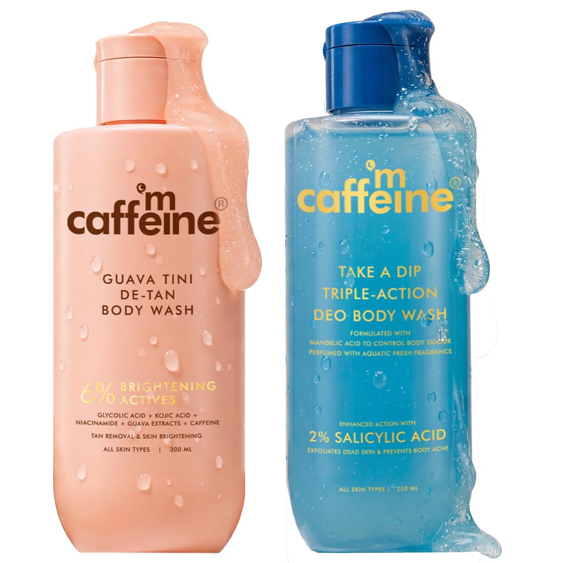 mcaffeine Body Wash Gel with Mandelic Acid Salicylic Acid and Brightening Actives, Unisex Adult