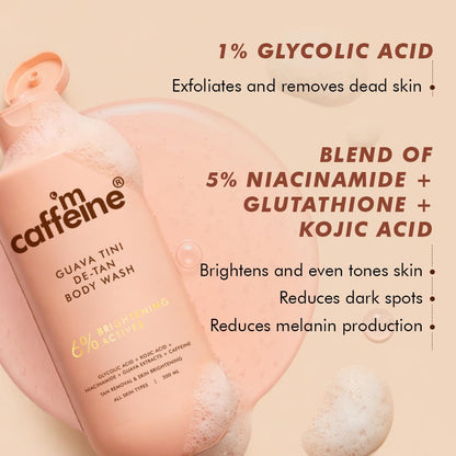 mcaffeine Body Wash Gel with Mandelic Acid Salicylic Acid and Brightening Actives, Unisex Adult - ingredients panel