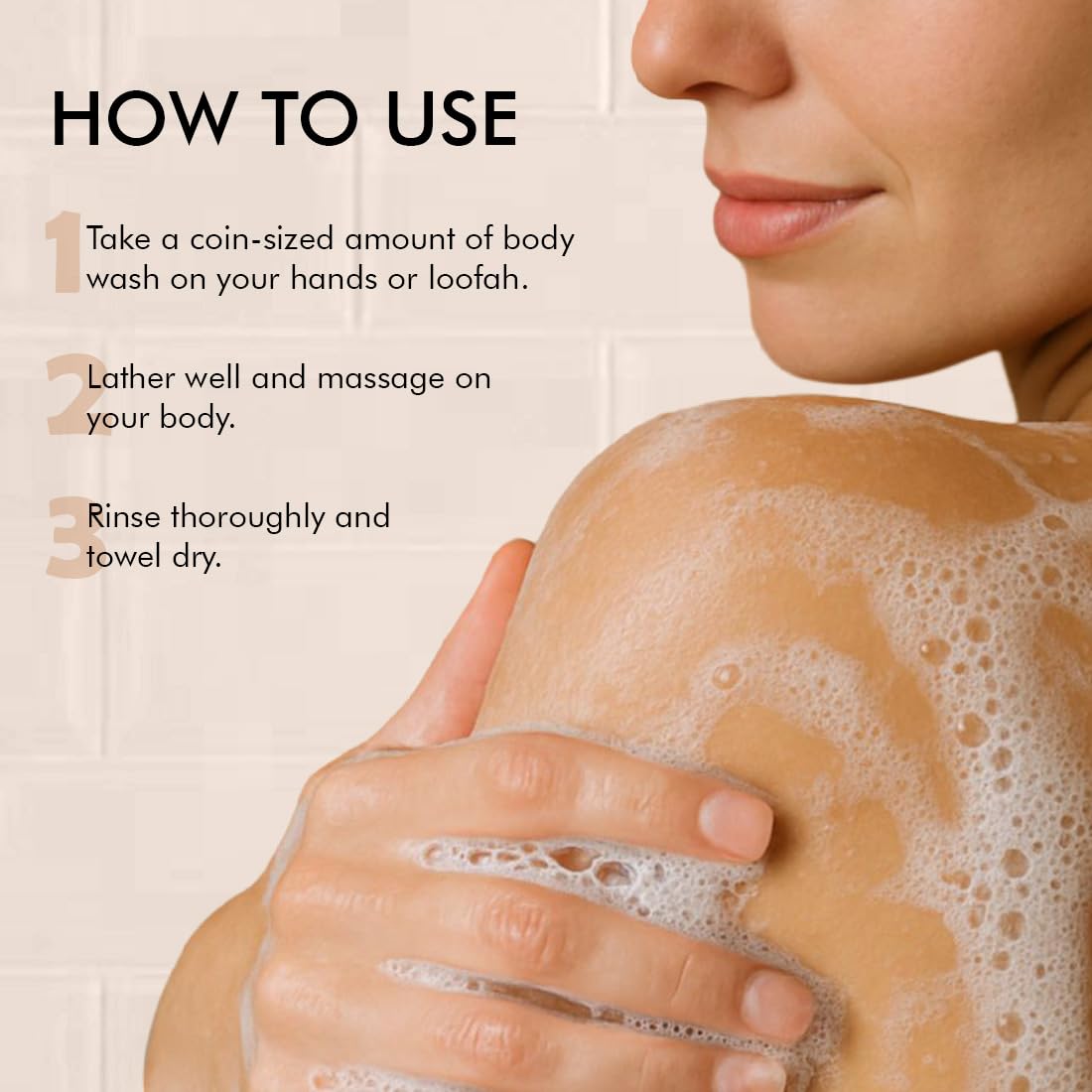 mcaffeine Body Wash Gel with Mandelic Acid Salicylic Acid and Brightening Actives, Unisex Adult - in use
