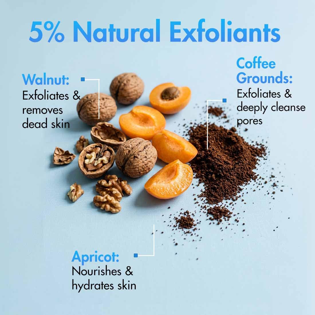mCaffeine Brightening Face Scrub, 100g, Walnut Apricot Coffee Formula, Cookie Cream Scent, Unisex - packaging