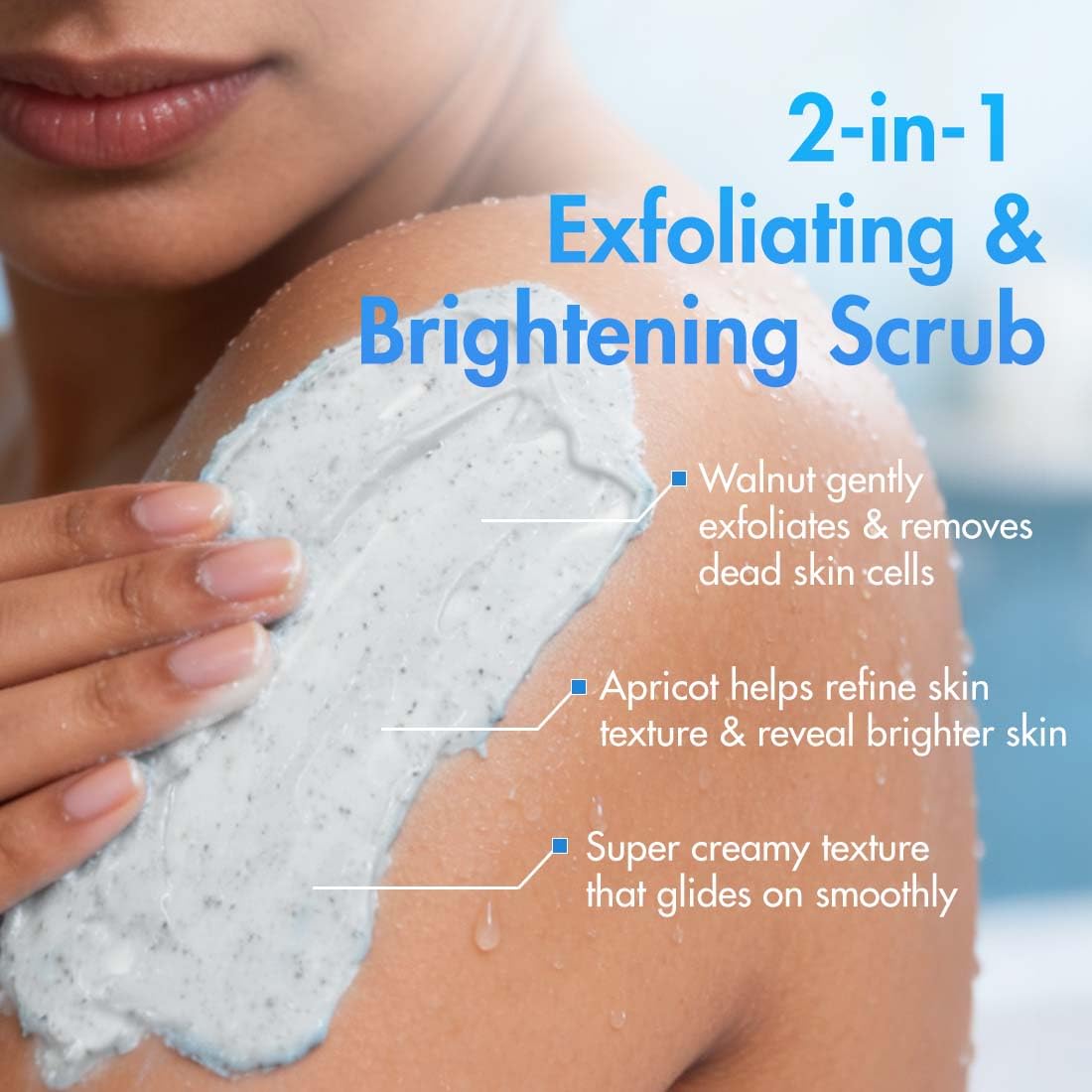 mcaffeine By The Blues 2-in-1 Body Scrub, 175g, Walnut, Apricot, Niacinamide, Glycerin - ingredients panel