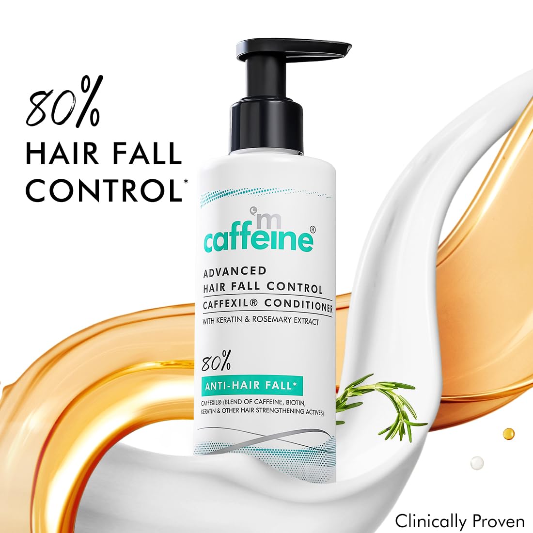 mcaffeine Caffexil Conditioner with Keratin, Biotin & Rosemary Extracts, 250 mL, PETA Certified, Unisex - front view