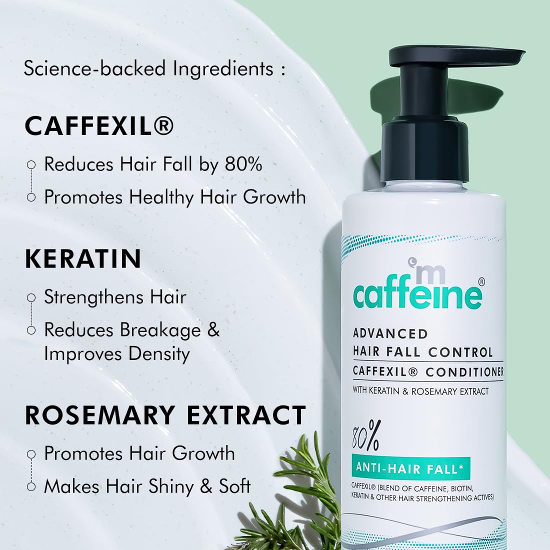 mcaffeine Caffexil Conditioner with Keratin, Biotin & Rosemary Extracts, 250 mL, PETA Certified, Unisex - packaging