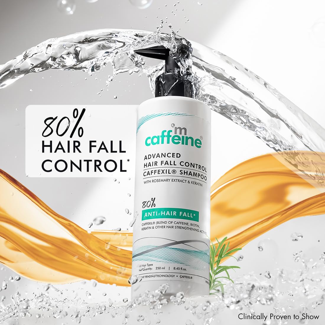 mcaffeine Caffexil Shampoo with Keratin Biotin Rosemary, 250ml, Sulphate Free Formula - front view