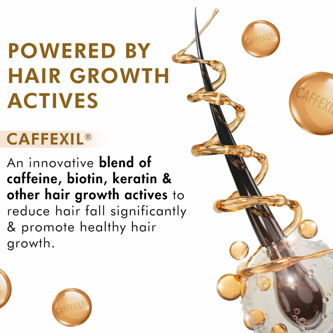 mcaffeine Caffexil Shampoo with Keratin Biotin Rosemary, 250ml, Sulphate Free Formula - back view