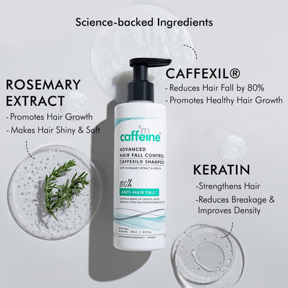 mcaffeine Caffexil Shampoo with Keratin Biotin Rosemary, 250ml, Sulphate Free Formula - packaging
